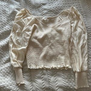 Bohme cream long sleeve top; worn once!